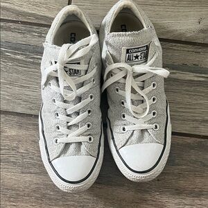 Converse Low Top Sneakers in Light Gray and White